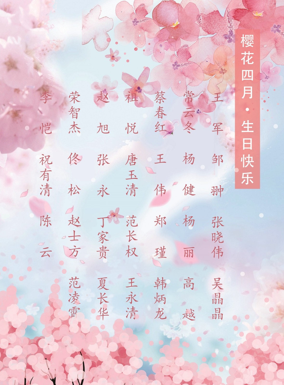 【生日祝?！抗ё?4月生日的員工生日快樂！